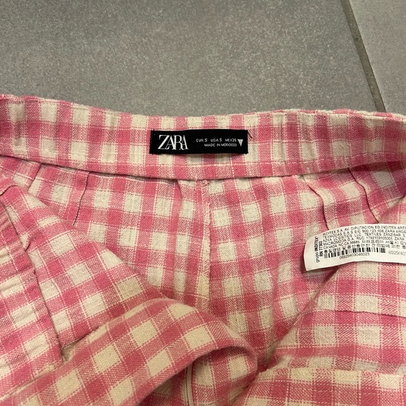ZARA Gingham Structured Pants - Size Small - Picture 4 of 4